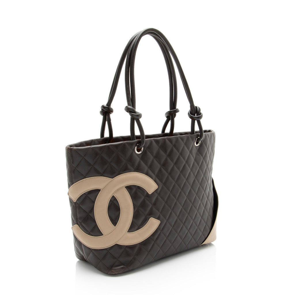 Chanel Vintage Lambskin Ligne Cambon Large Shopping Tote