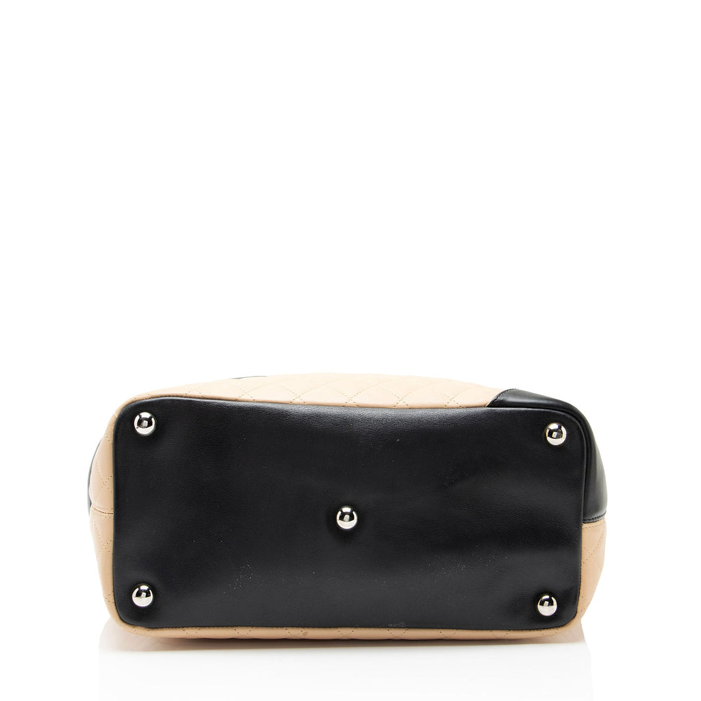 Chanel Vintage Lambskin Ligne Cambon Large Shopping Tote
