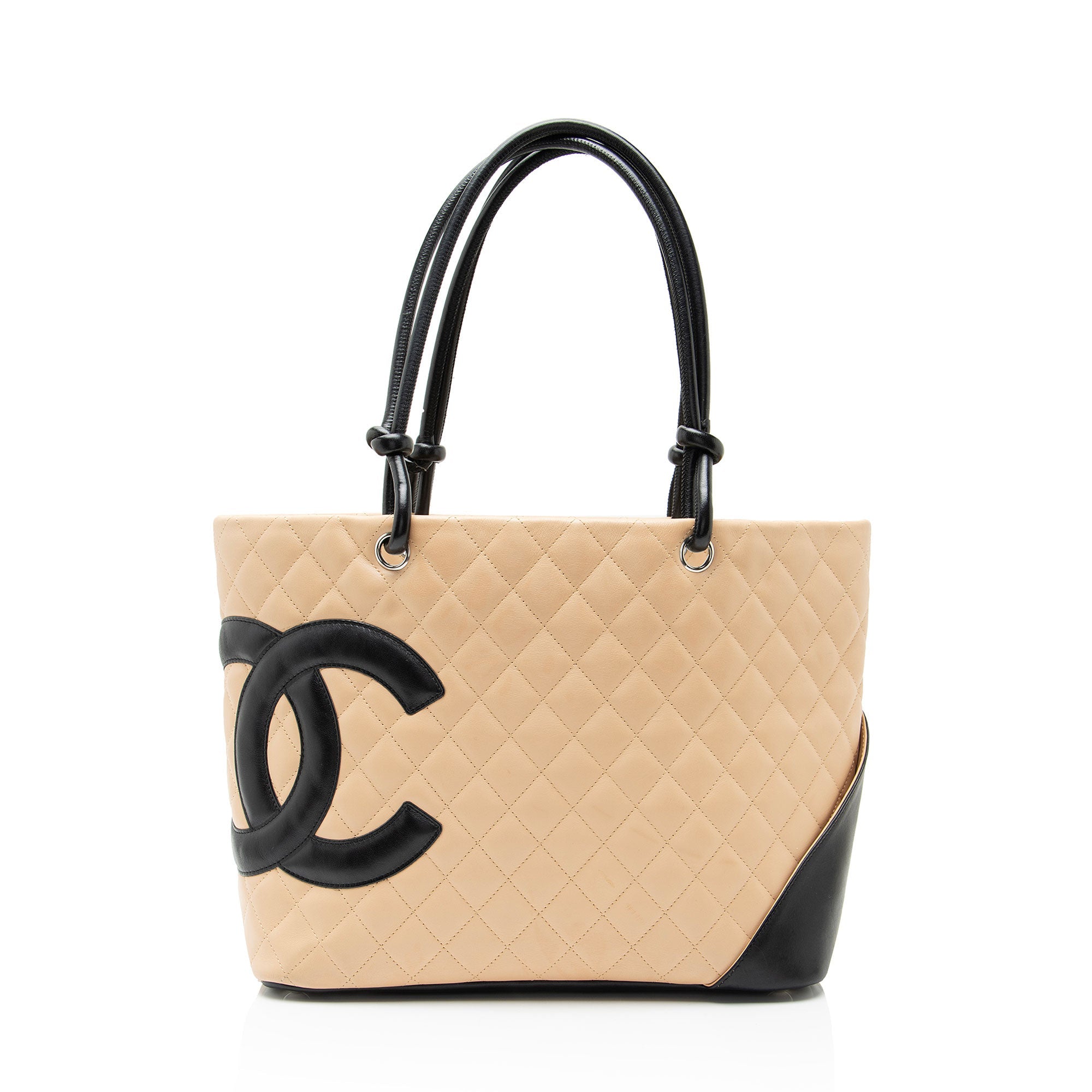 Chanel Vintage Lambskin Ligne Cambon Large Shopping Tote