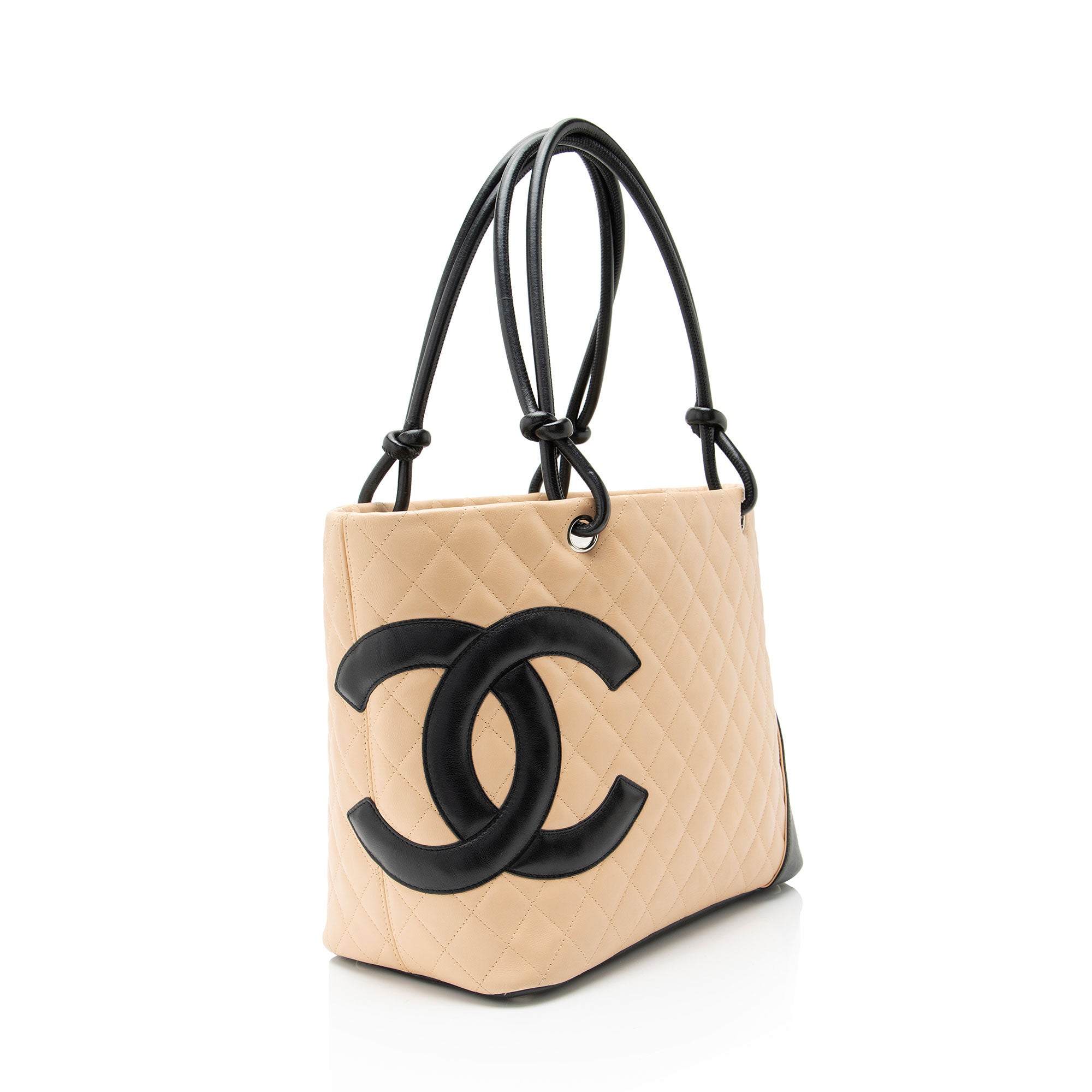 Chanel Vintage Lambskin Ligne Cambon Large Shopping Tote