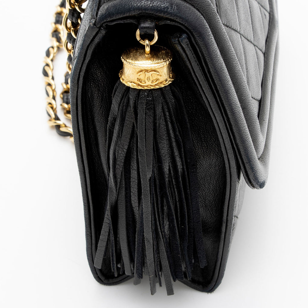 Chanel Vintage Lambskin Tassel Flap Bag