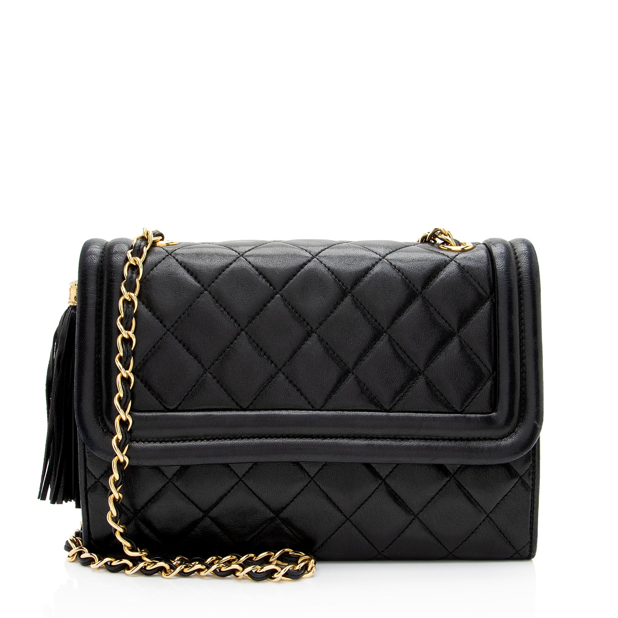 Chanel Vintage Lambskin Tassel Flap Bag