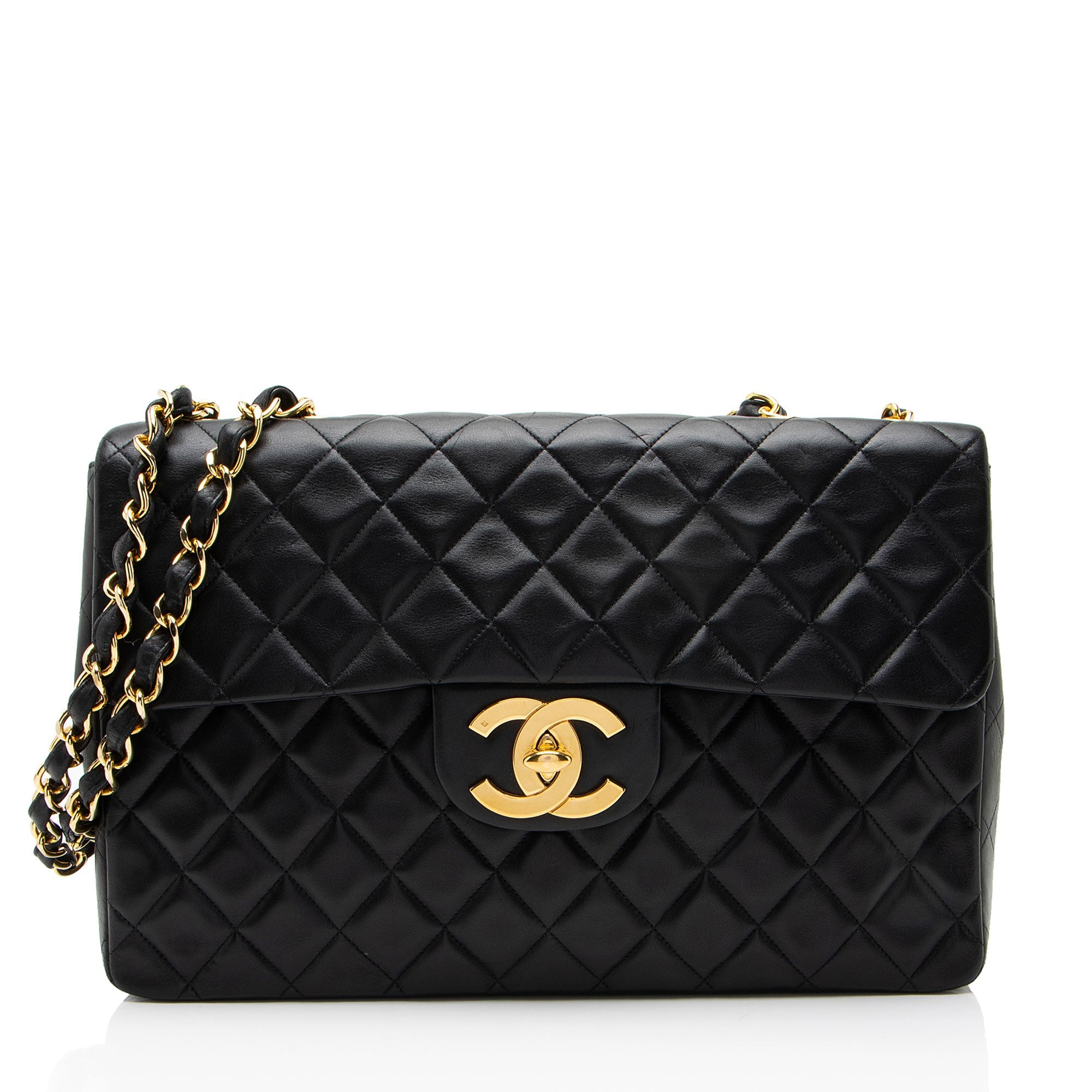 Chanel Vintage Lambskin XL Maxi Single Flap Shoulder Bag