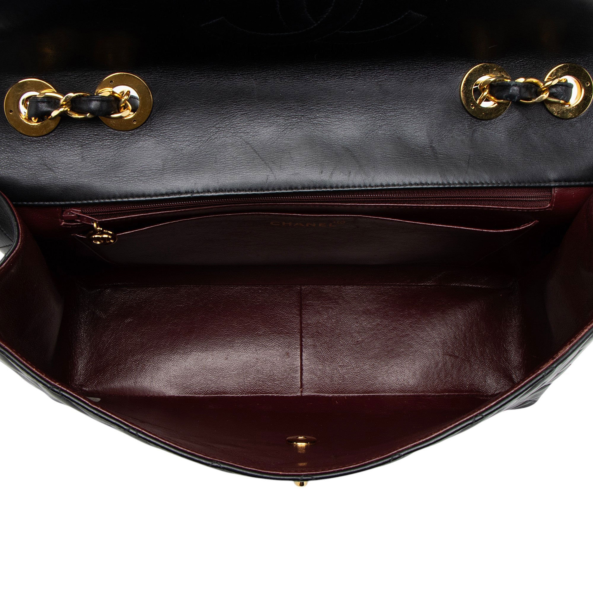 Chanel Vintage Lambskin XL Maxi Single Flap Shoulder Bag