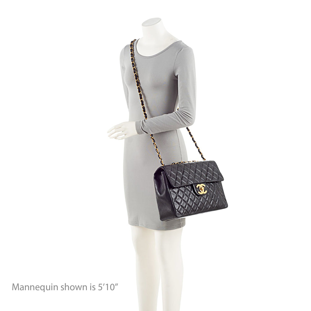 Chanel Vintage Lambskin XL Maxi Single Flap Shoulder Bag
