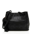 Chanel Vintage Leather CC Tassel Shoulder Bag (SHF-12835)