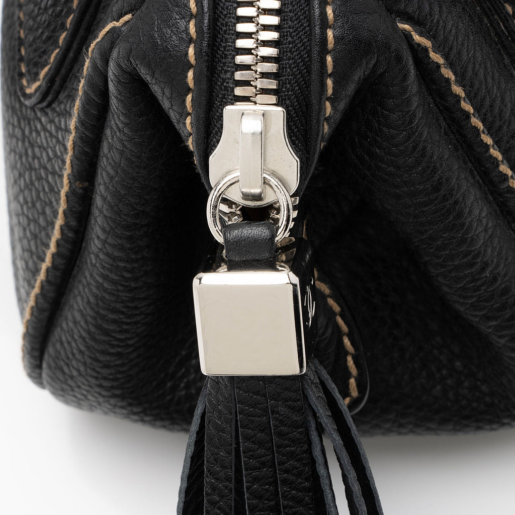 Chanel Vintage Embossed Leather LAX Tassel Small Satchel (SHF-Y2nyR2)