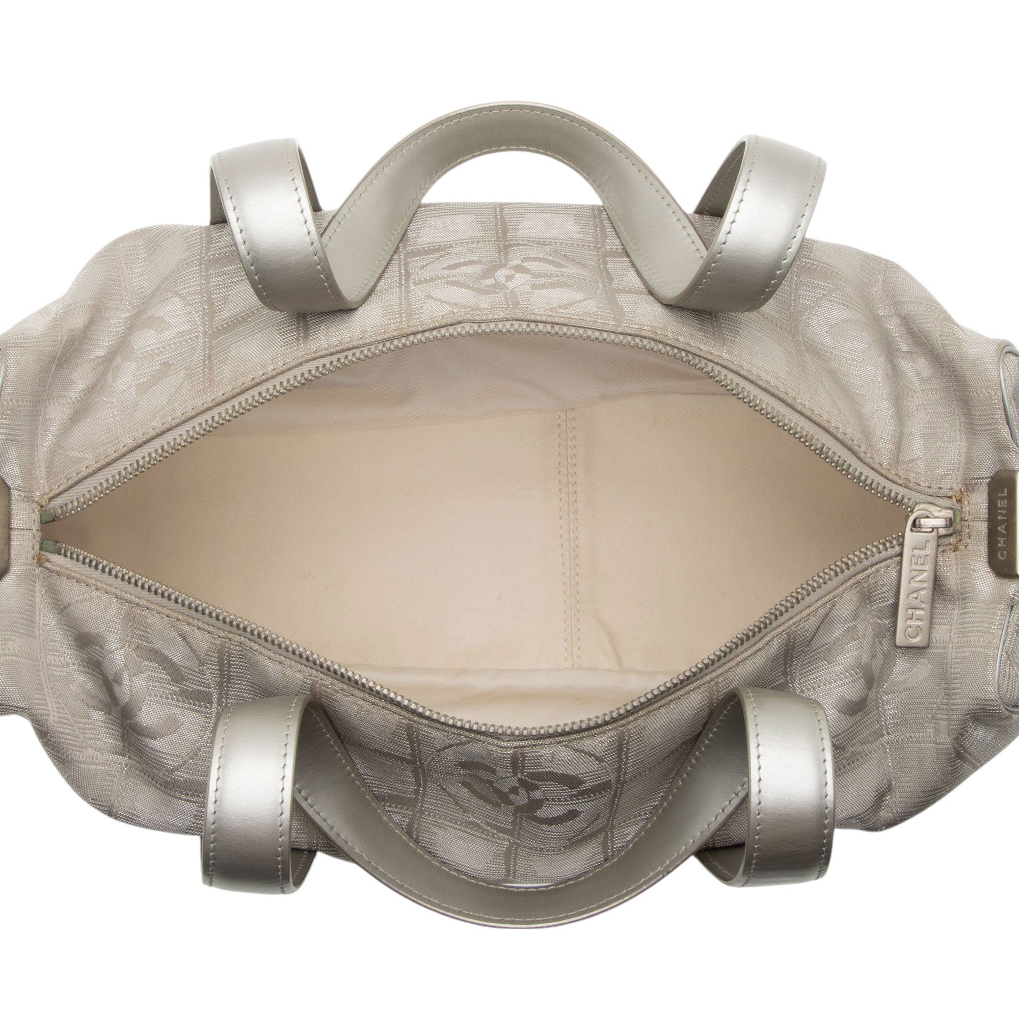 Chanel Vintage Metallic Nylon Travel Ligne Satchel (SHF-CKL5mr)