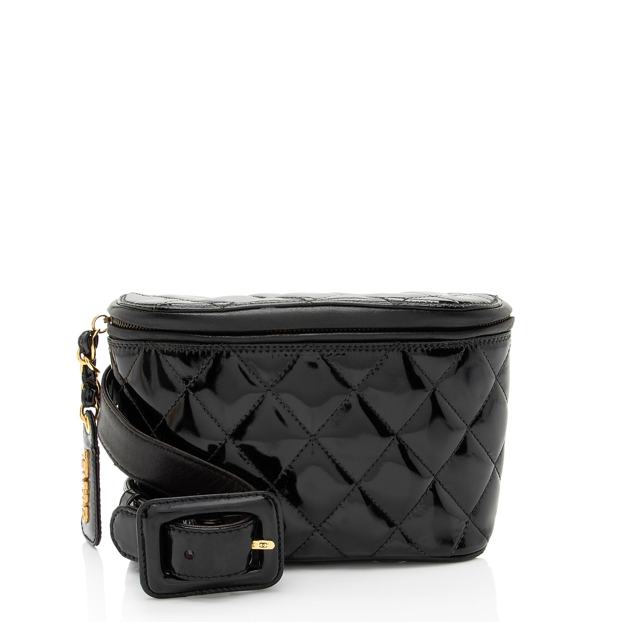 Chanel Vintage Patent Leather Belt Bag - Size 32 / 80