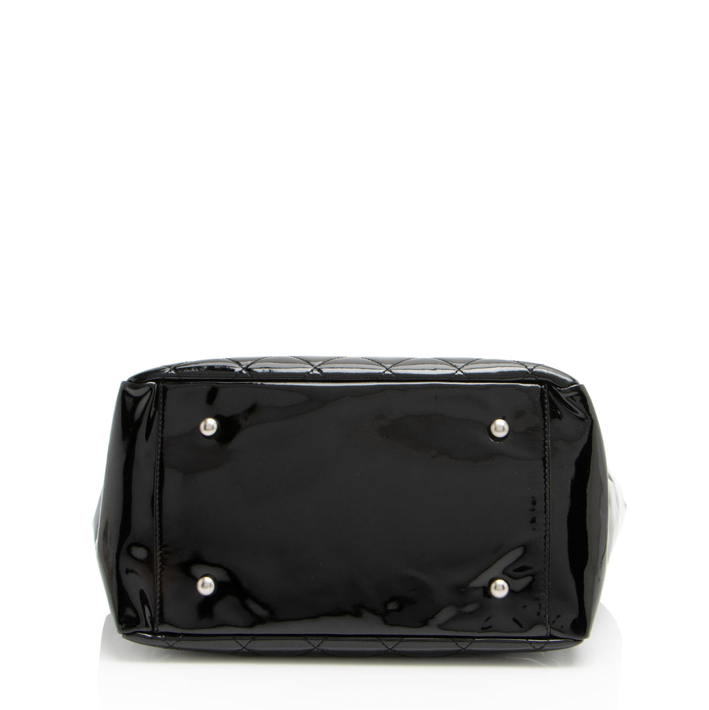 Chanel Vintage Patent Leather Timeless CC Petite Tote