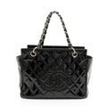 Chanel Vintage Patent Leather Timeless CC Petite Tote