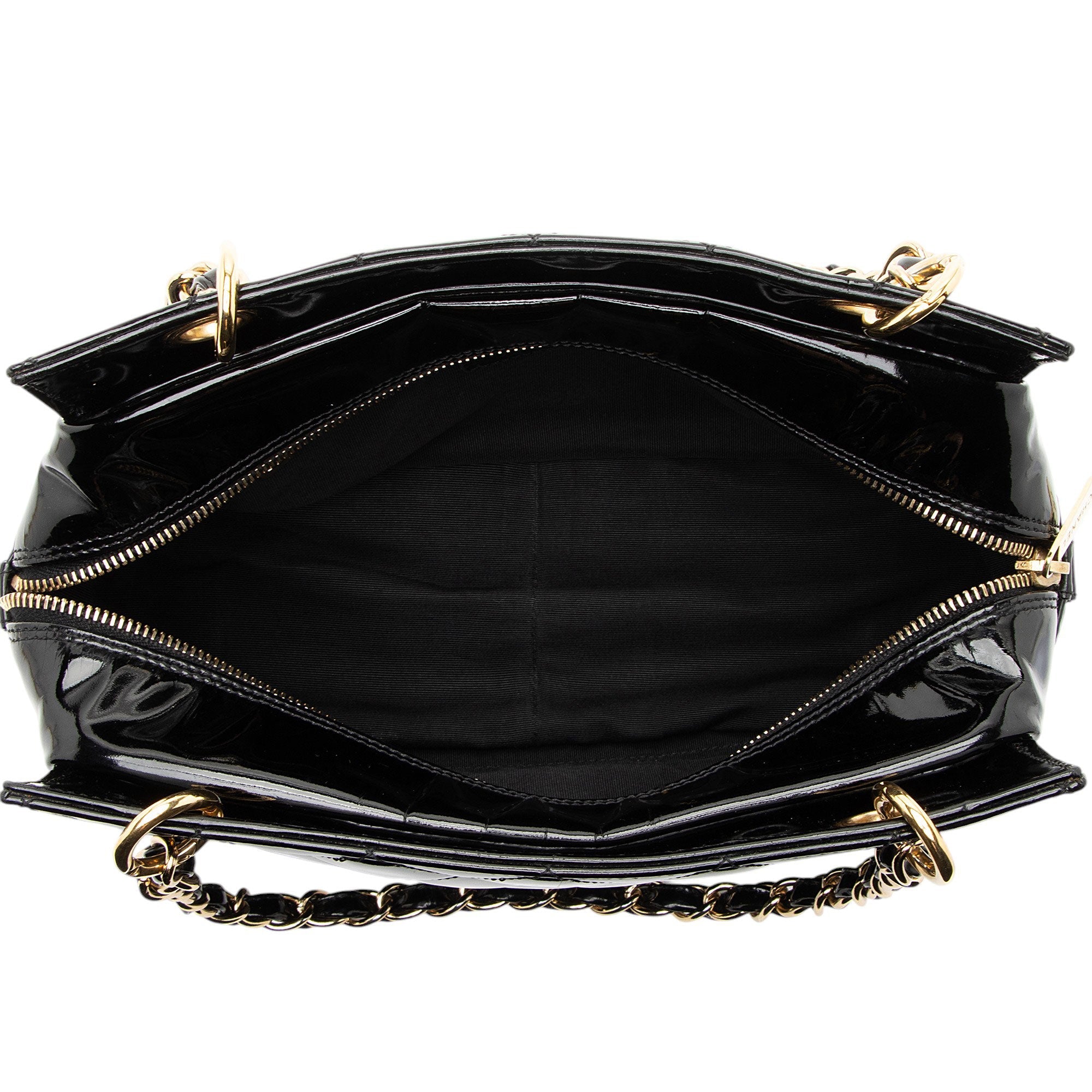 Chanel Vintage Patent Leather Timeless CC Petite Tote