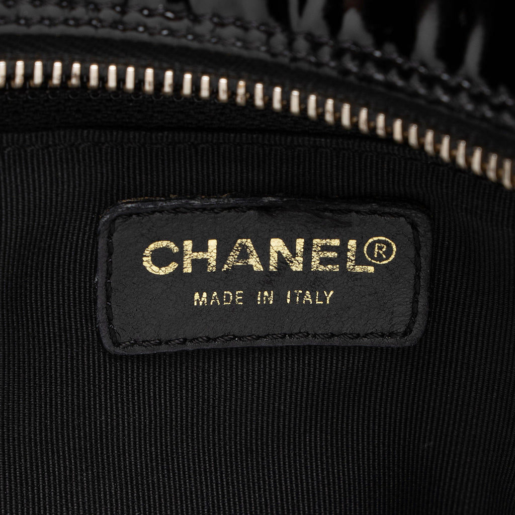 Chanel Vintage Patent Leather Timeless CC Petite Tote