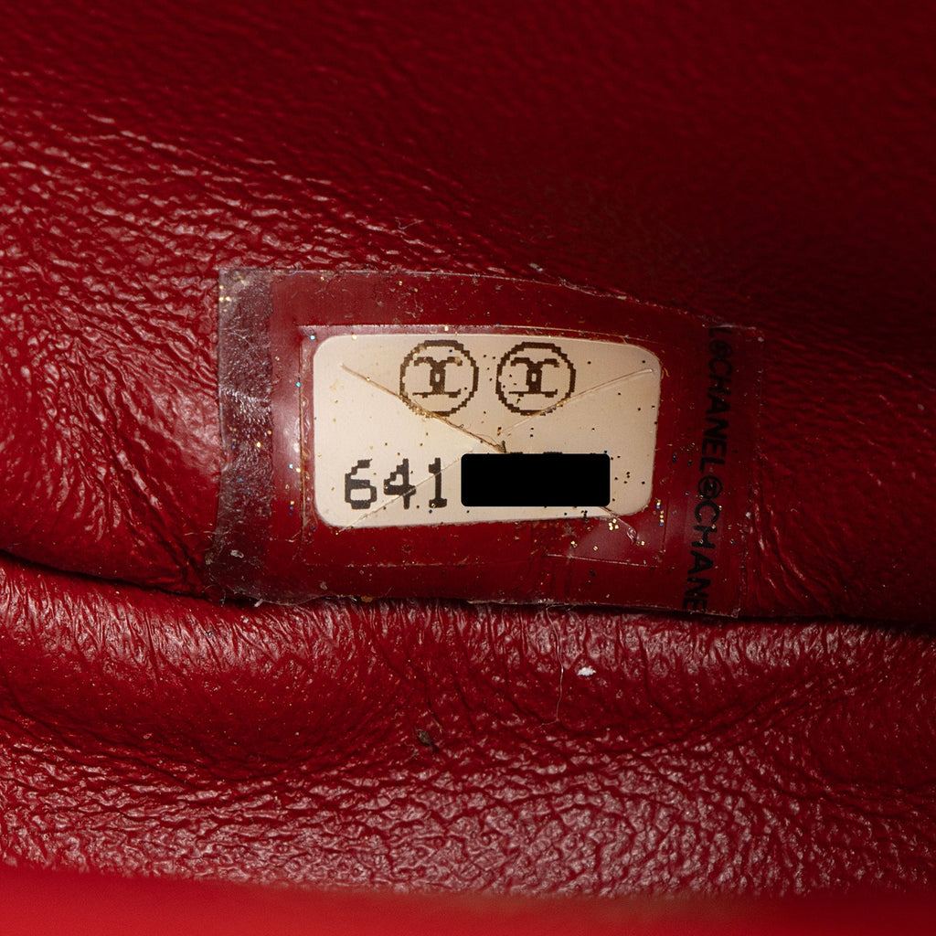 Chanel Vintage Perforated Leather Kiss Lock Shoulder Bag