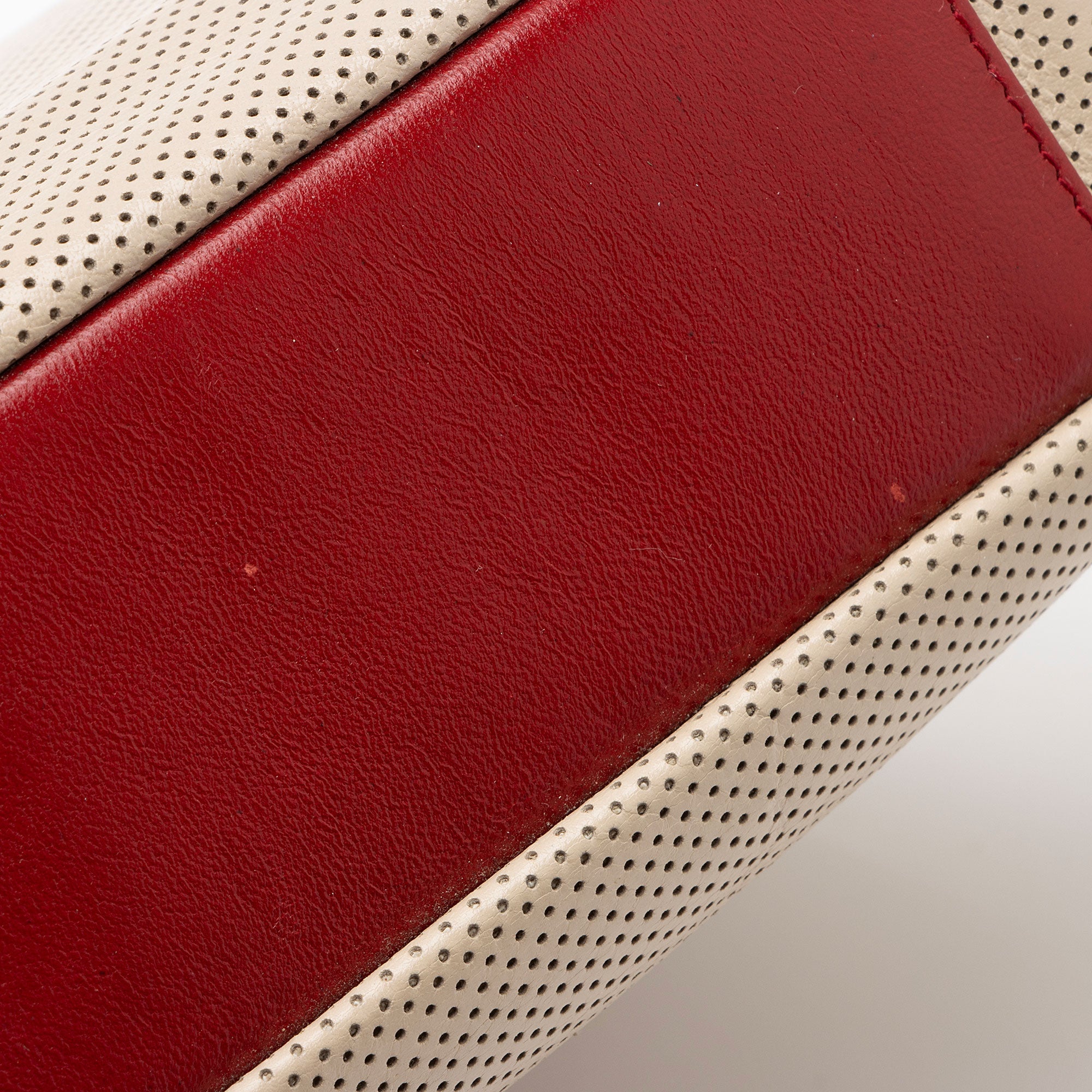 Chanel Vintage Perforated Leather Kiss Lock Shoulder Bag