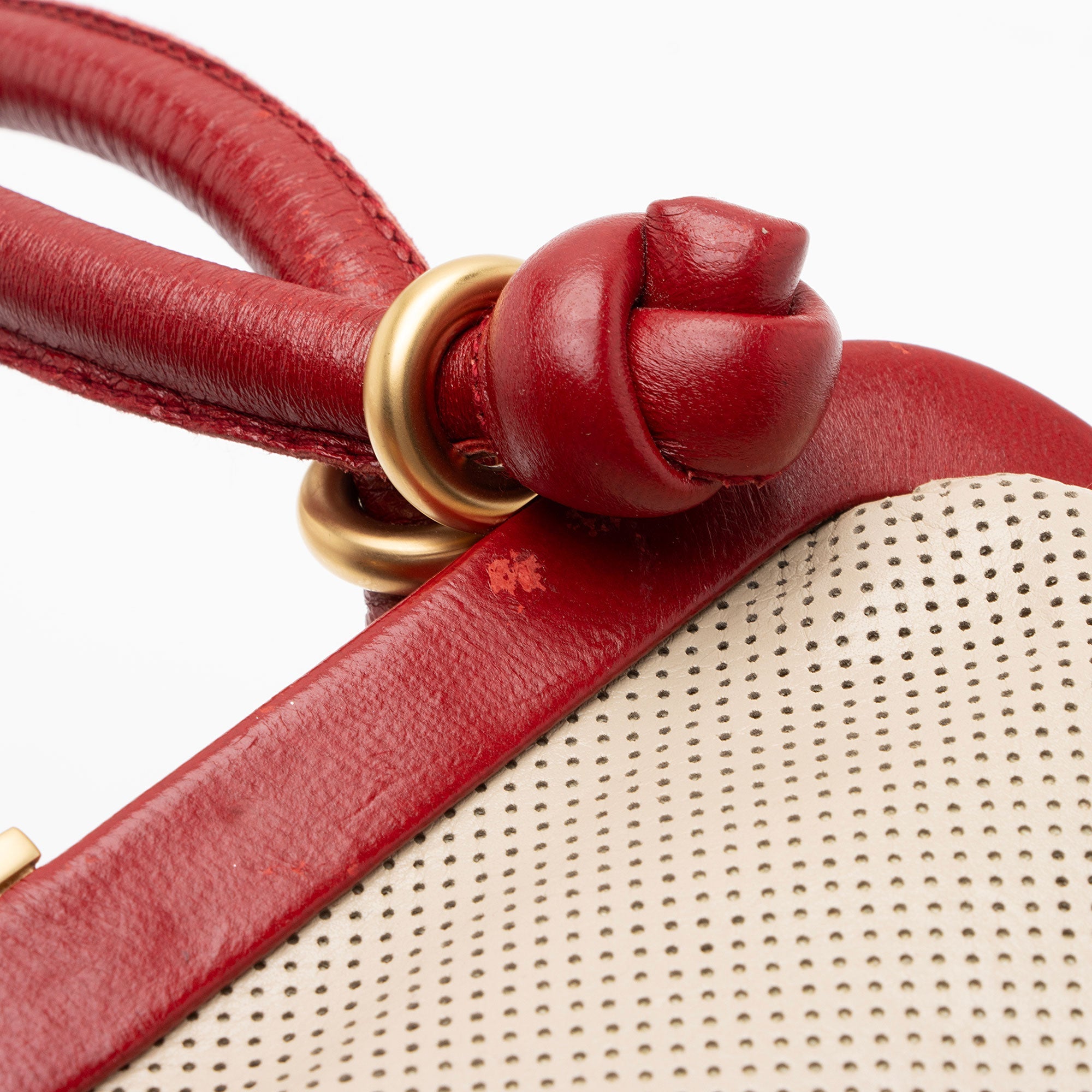 Chanel Vintage Perforated Leather Kiss Lock Shoulder Bag
