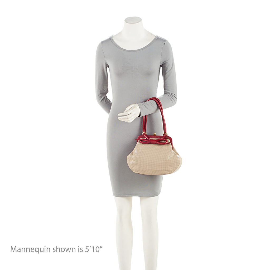 Chanel Vintage Perforated Leather Kiss Lock Shoulder Bag
