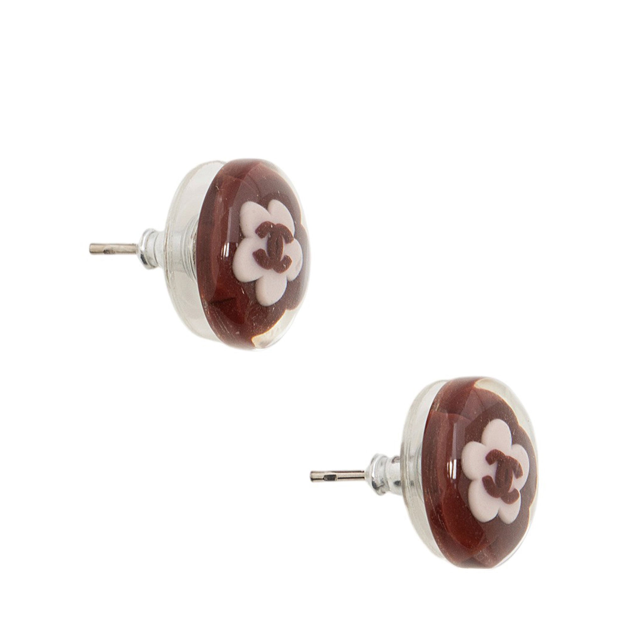 Chanel Vintage Resin CC Disk Earrings