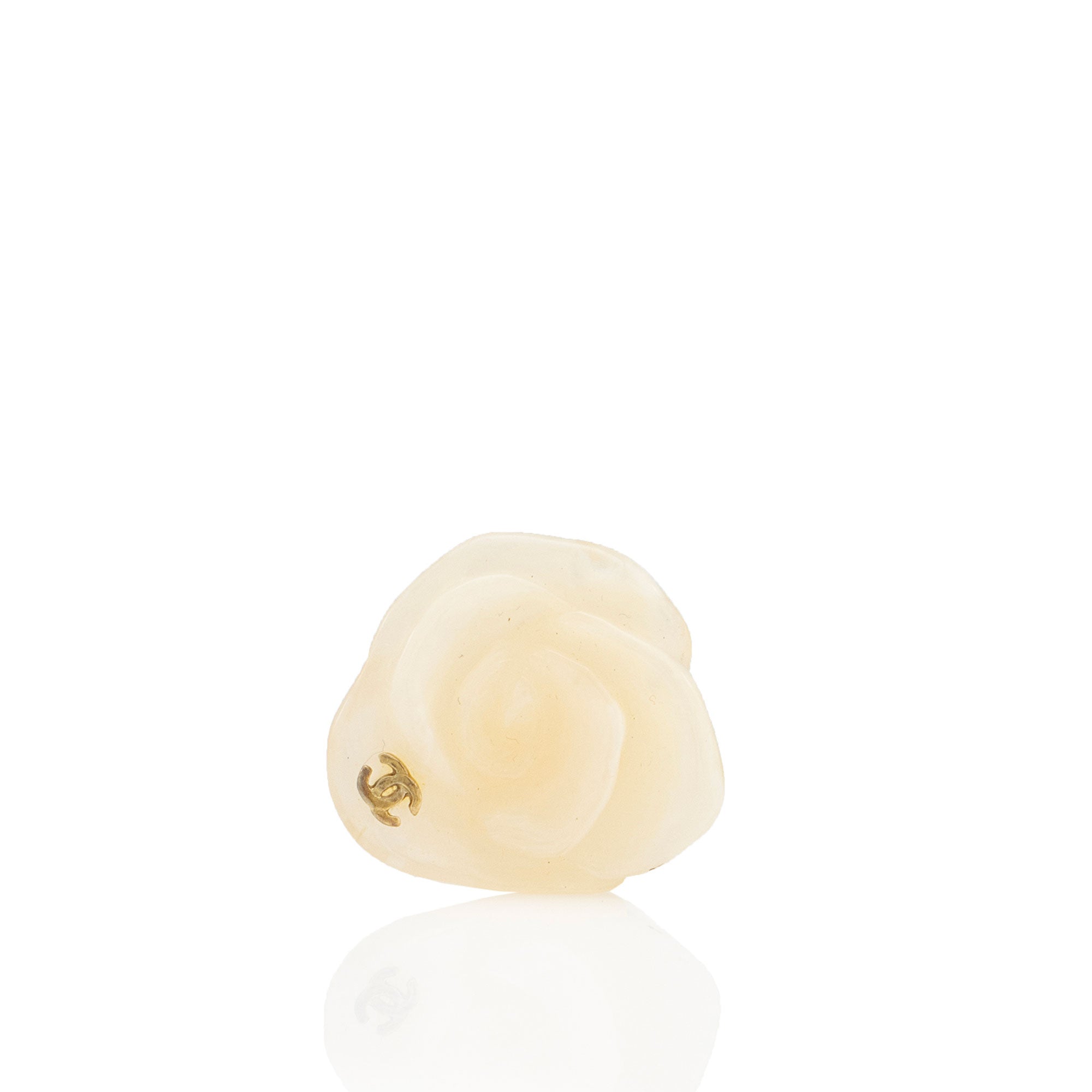 Chanel Vintage Resin Camellia Ring - Size 6