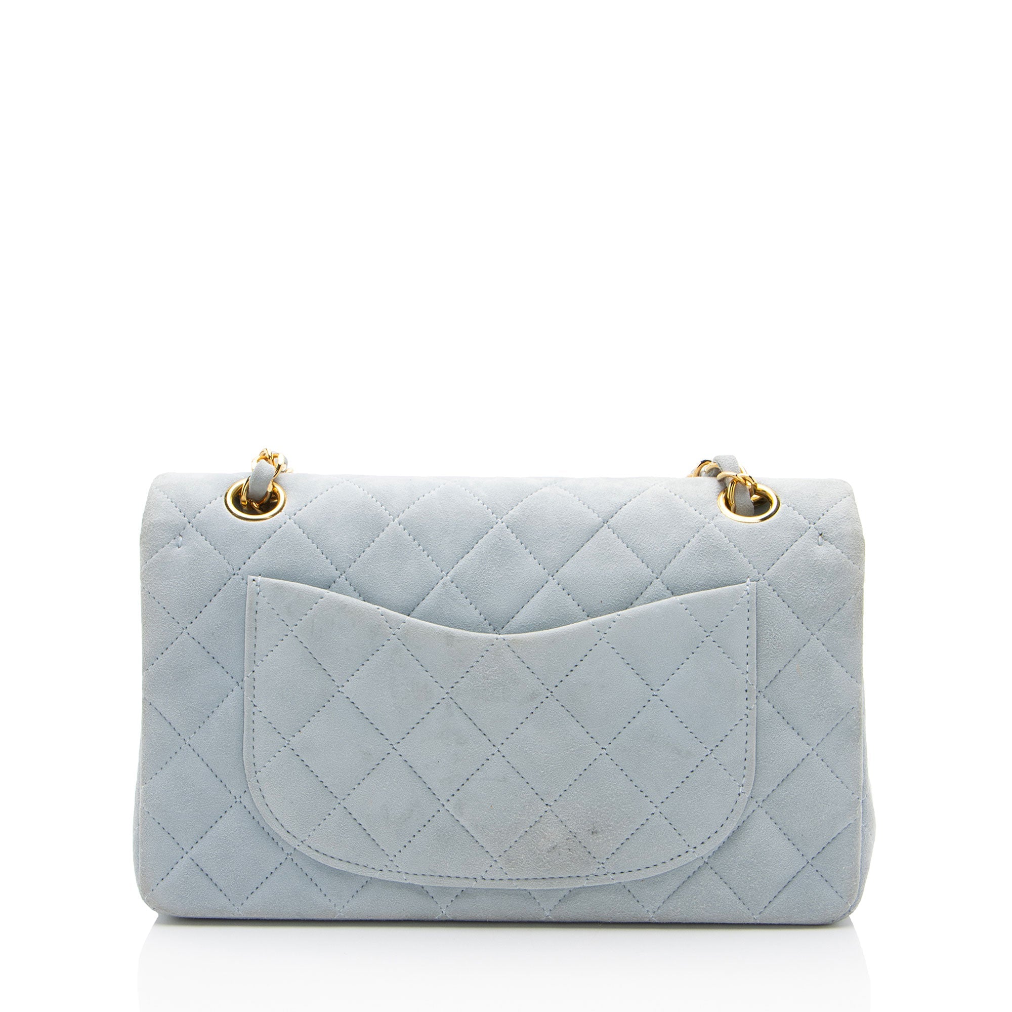 Chanel Vintage Suede Classic Small Double Flap Bag