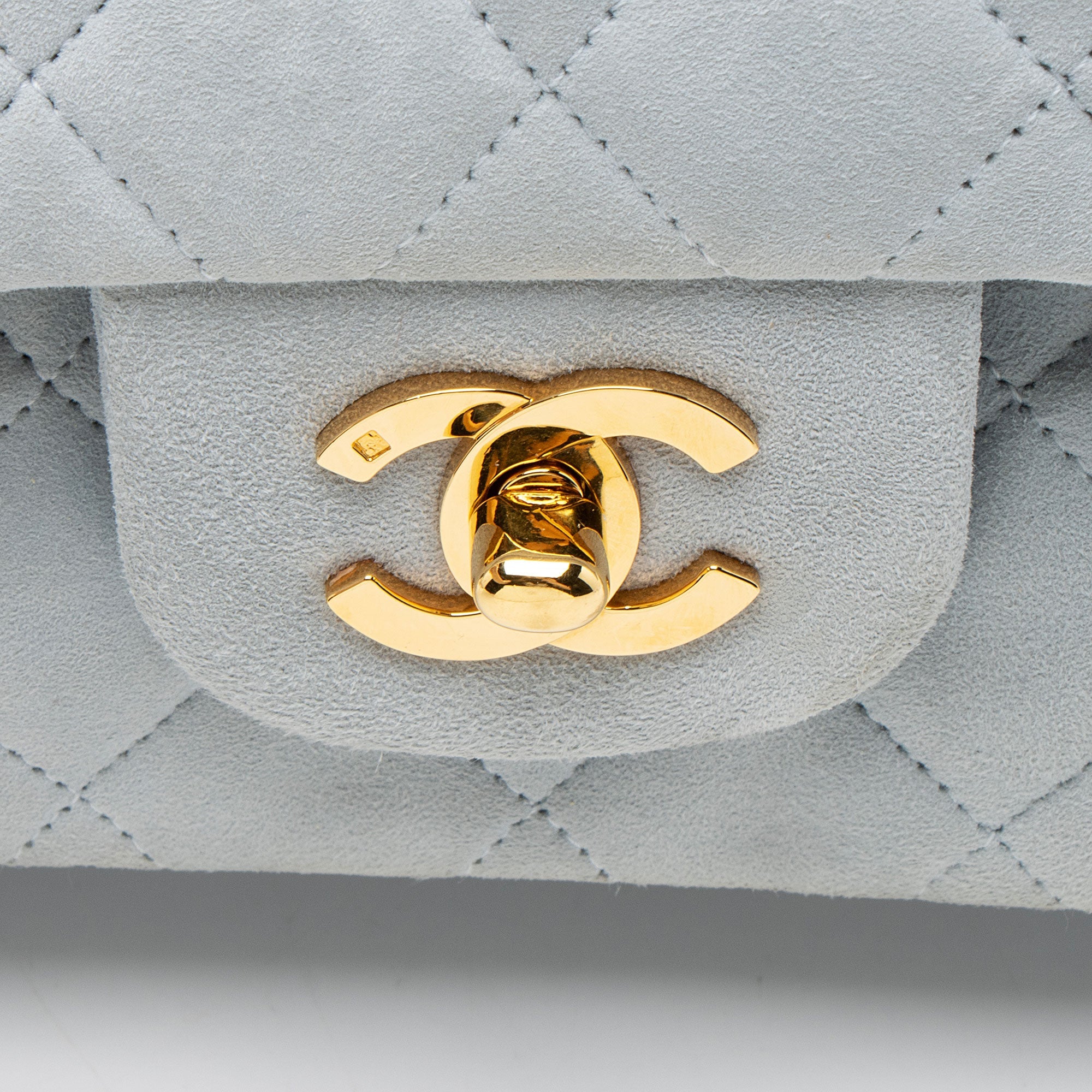 Chanel Vintage Suede Classic Small Double Flap Bag