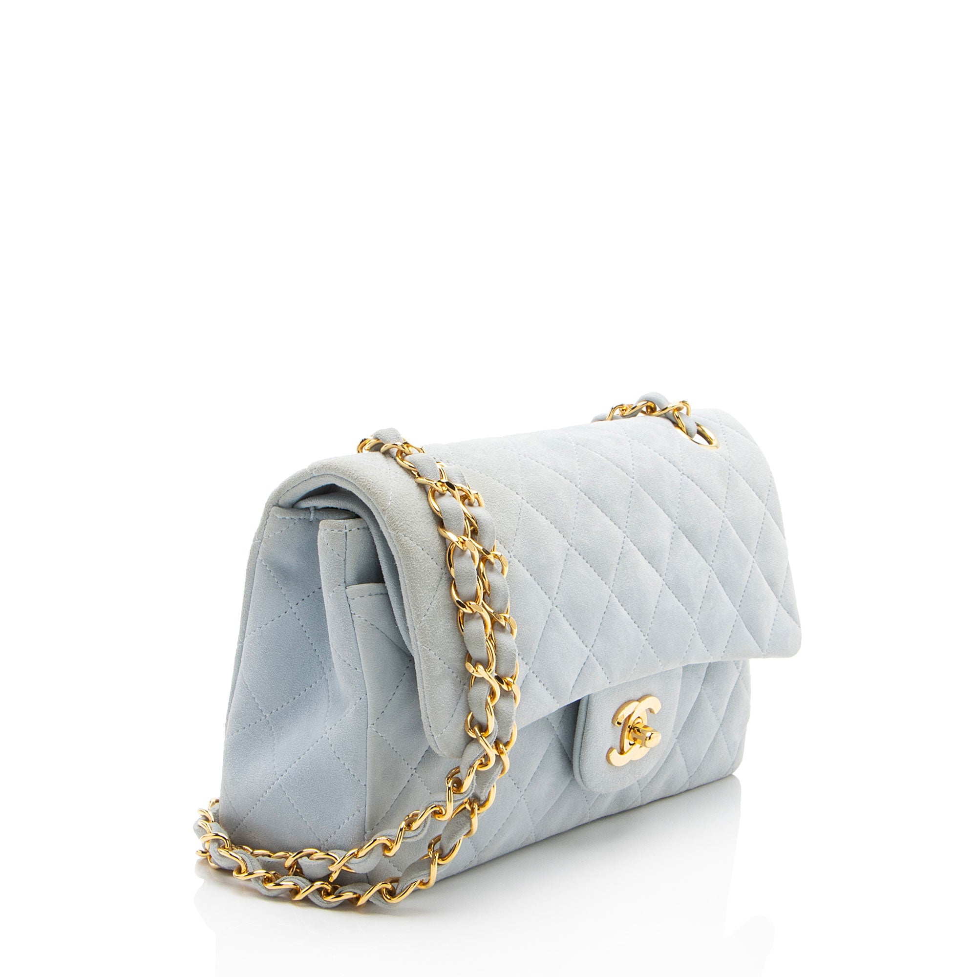 Chanel Vintage Suede Classic Small Double Flap Bag