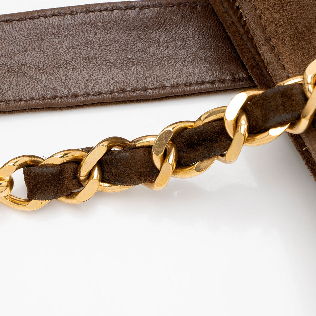 Chanel Vintage Suede Timeless Chain Tote