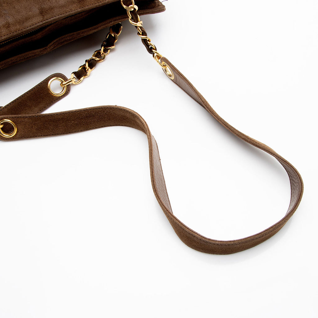 Chanel Vintage Suede Timeless Chain Tote