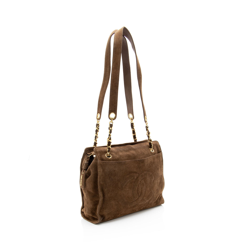 Chanel Vintage Suede Timeless Chain Tote