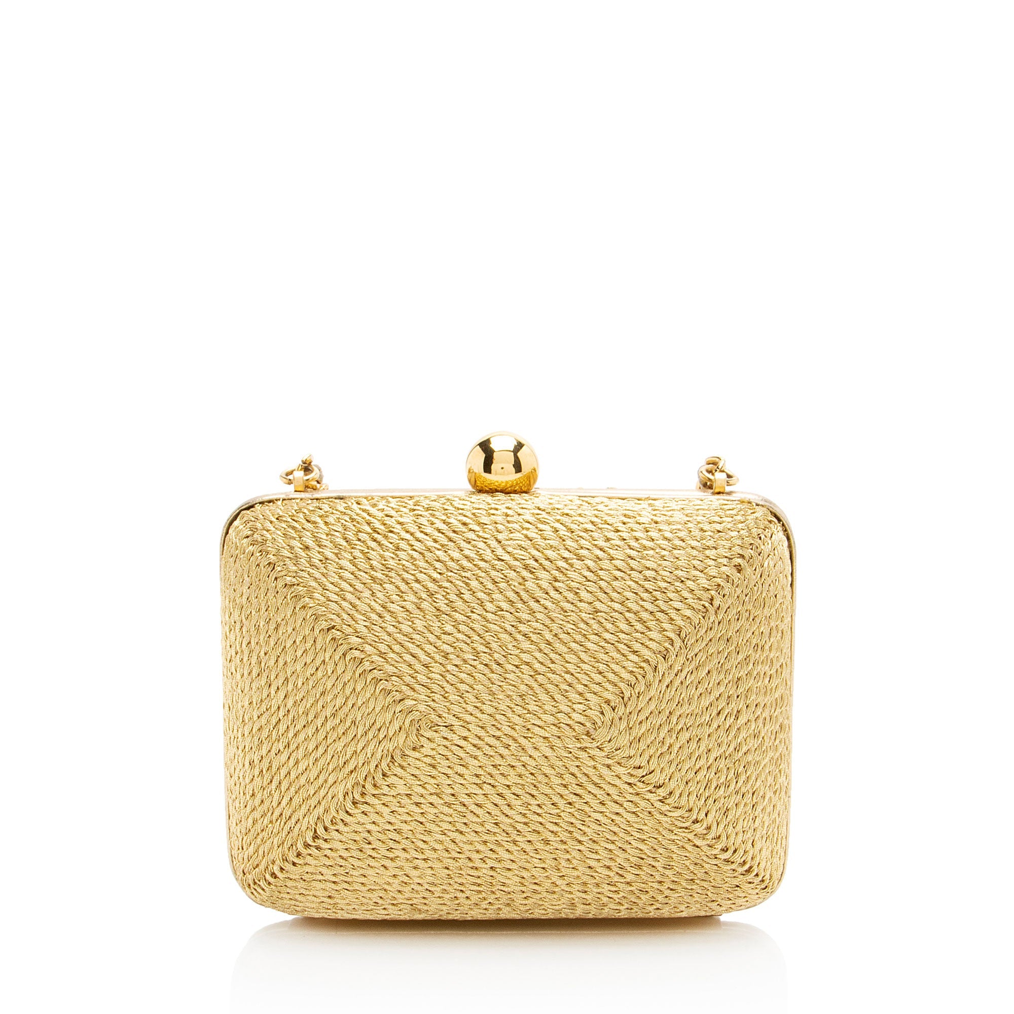 Chanel Vintage Woven Coco Mark Clamshell Shoulder Bag