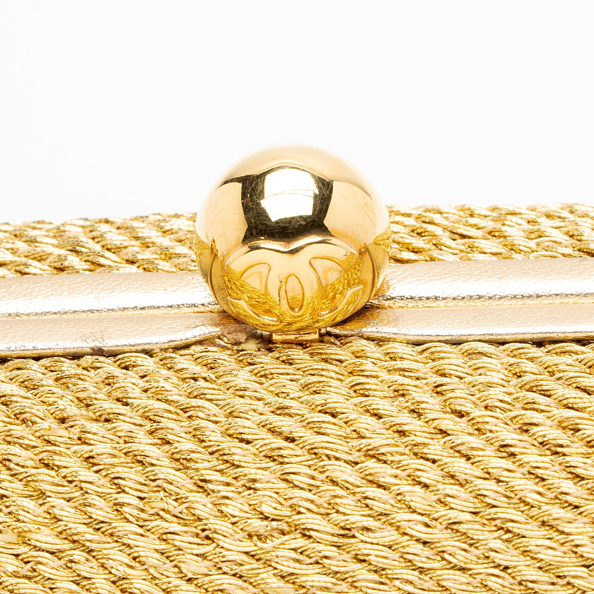 Chanel Vintage Woven Coco Mark Clamshell Shoulder Bag