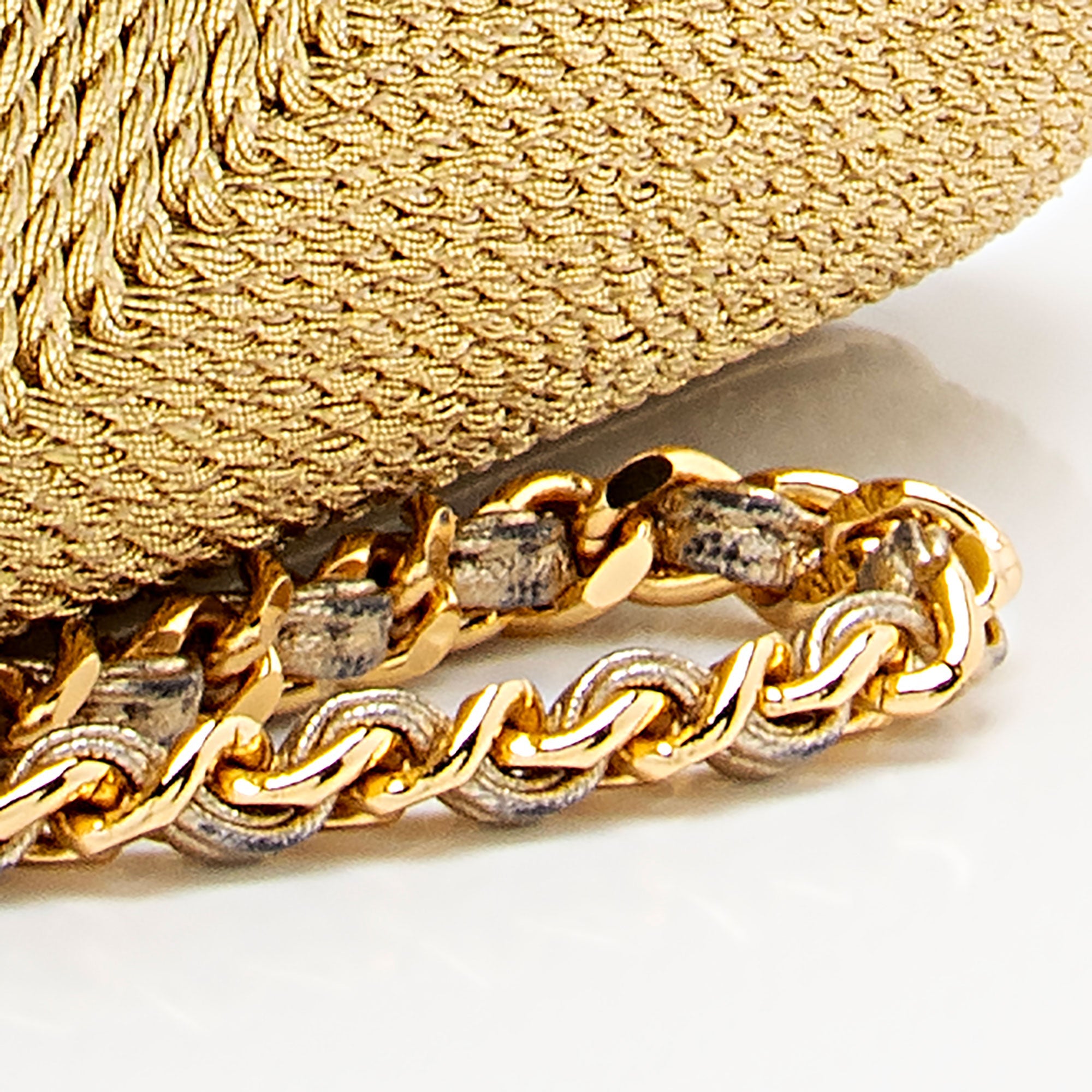 Chanel Vintage Woven Coco Mark Clamshell Shoulder Bag