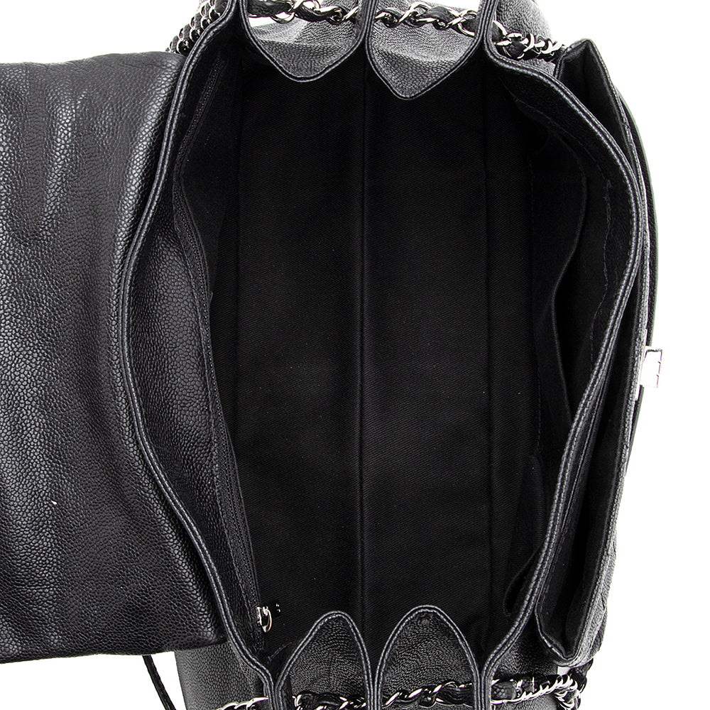 Chanel Washed Caviar Leather Mademoiselle Accordion Flap Bag (SHF-18925)