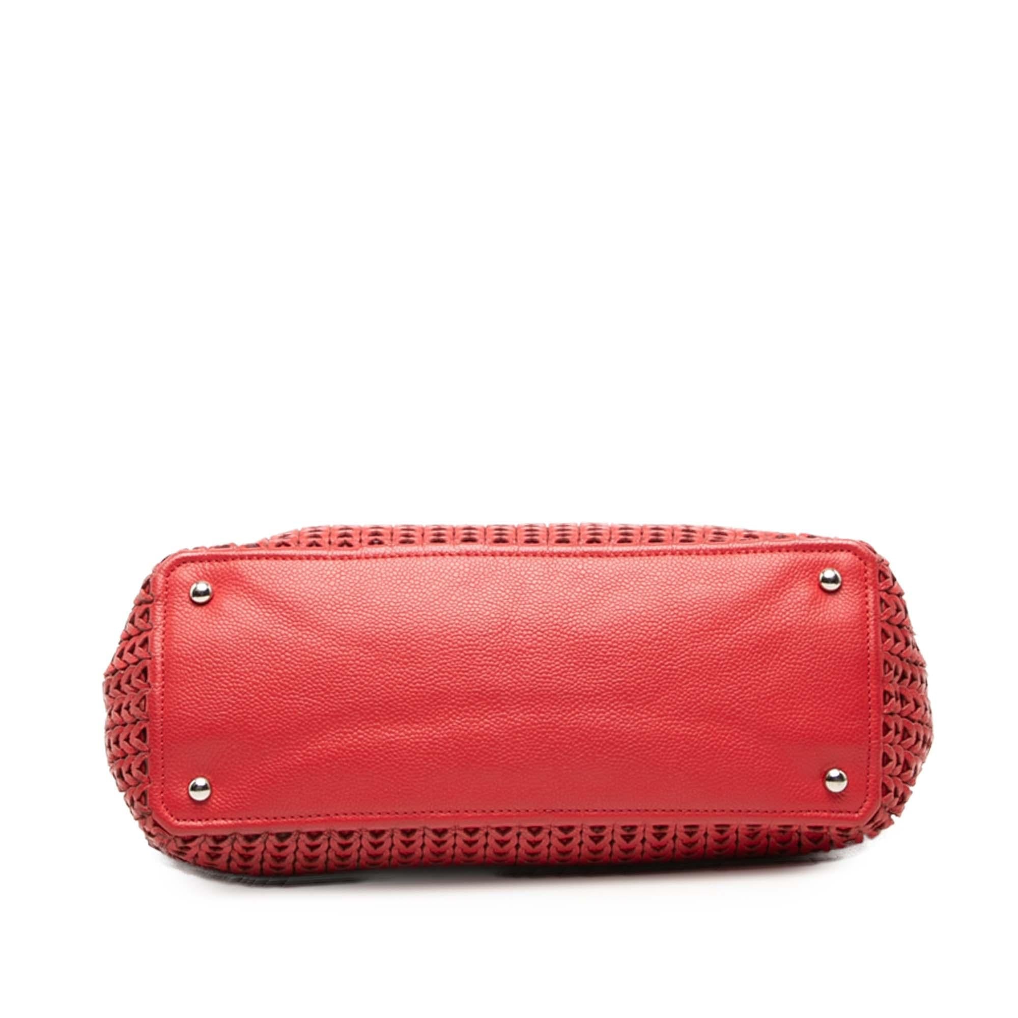 Chanel Woven Caviar CC Charm Tote