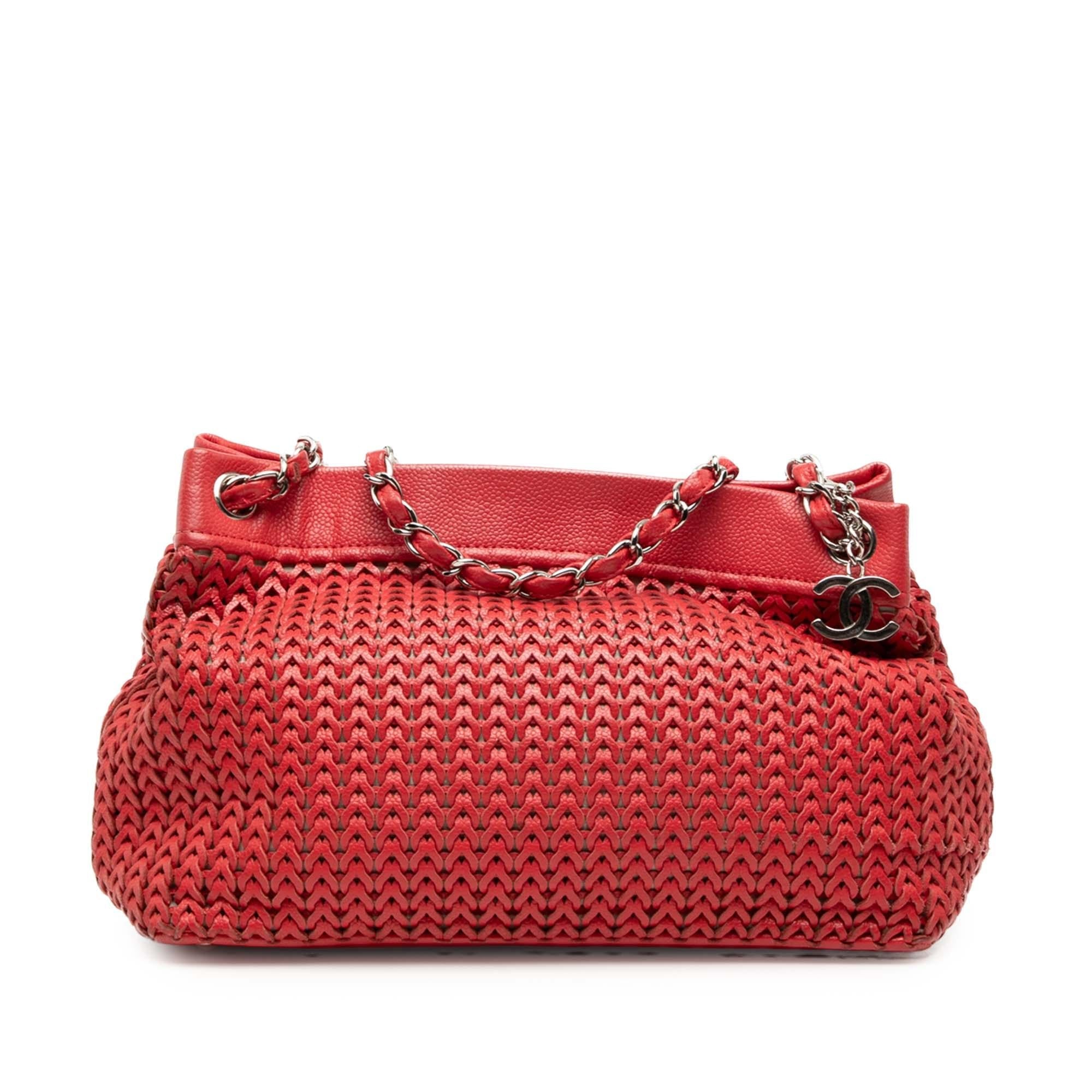 Chanel Woven Caviar CC Charm Tote