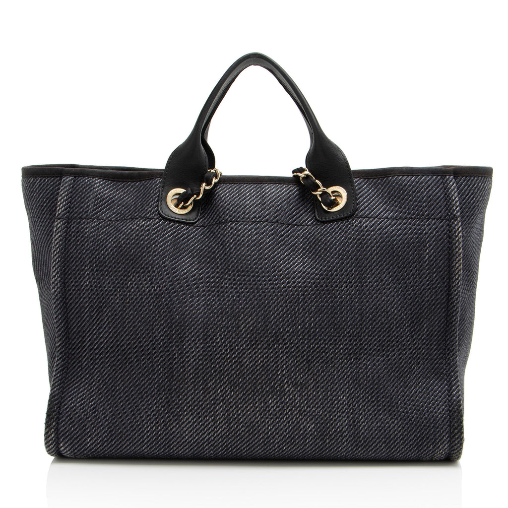 Chanel Woven Straw Deauville Medium Tote
