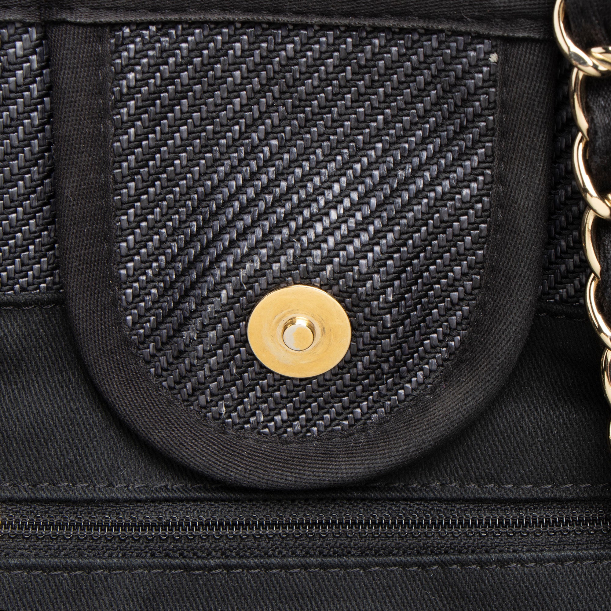 Chanel Woven Straw Deauville Medium Tote
