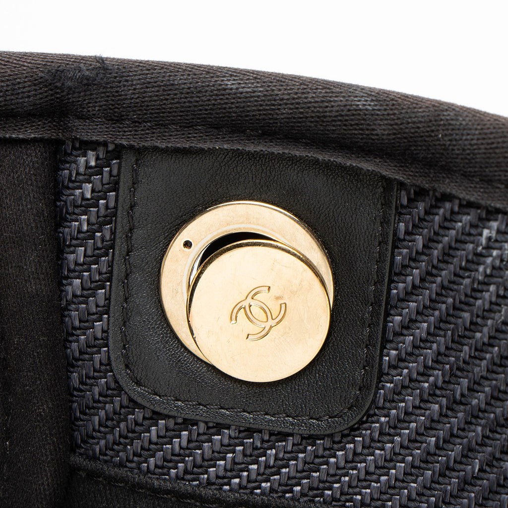 Chanel Woven Straw Deauville Medium Tote