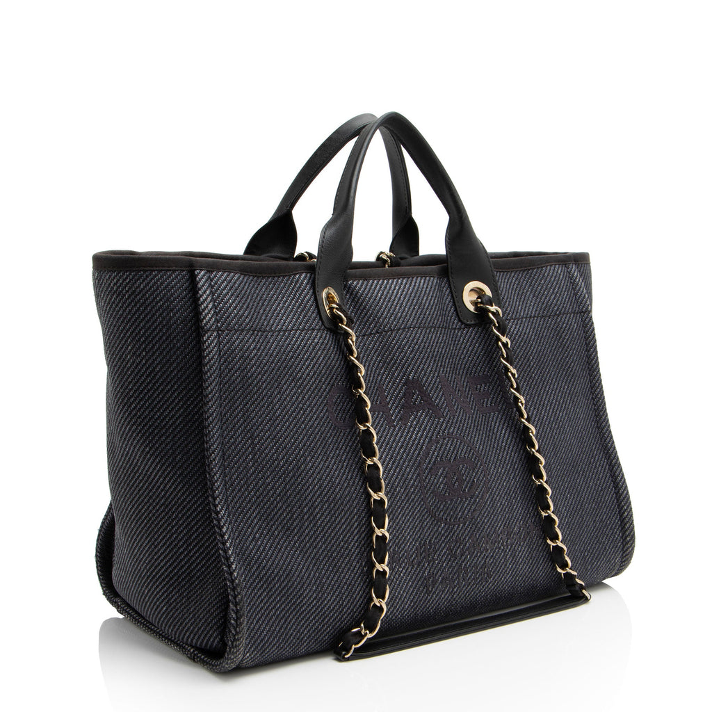Chanel Woven Straw Deauville Medium Tote