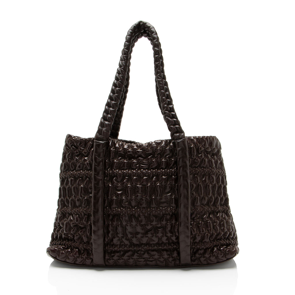 Chanel Wrinkled Lambskin Hidden Chain Tote