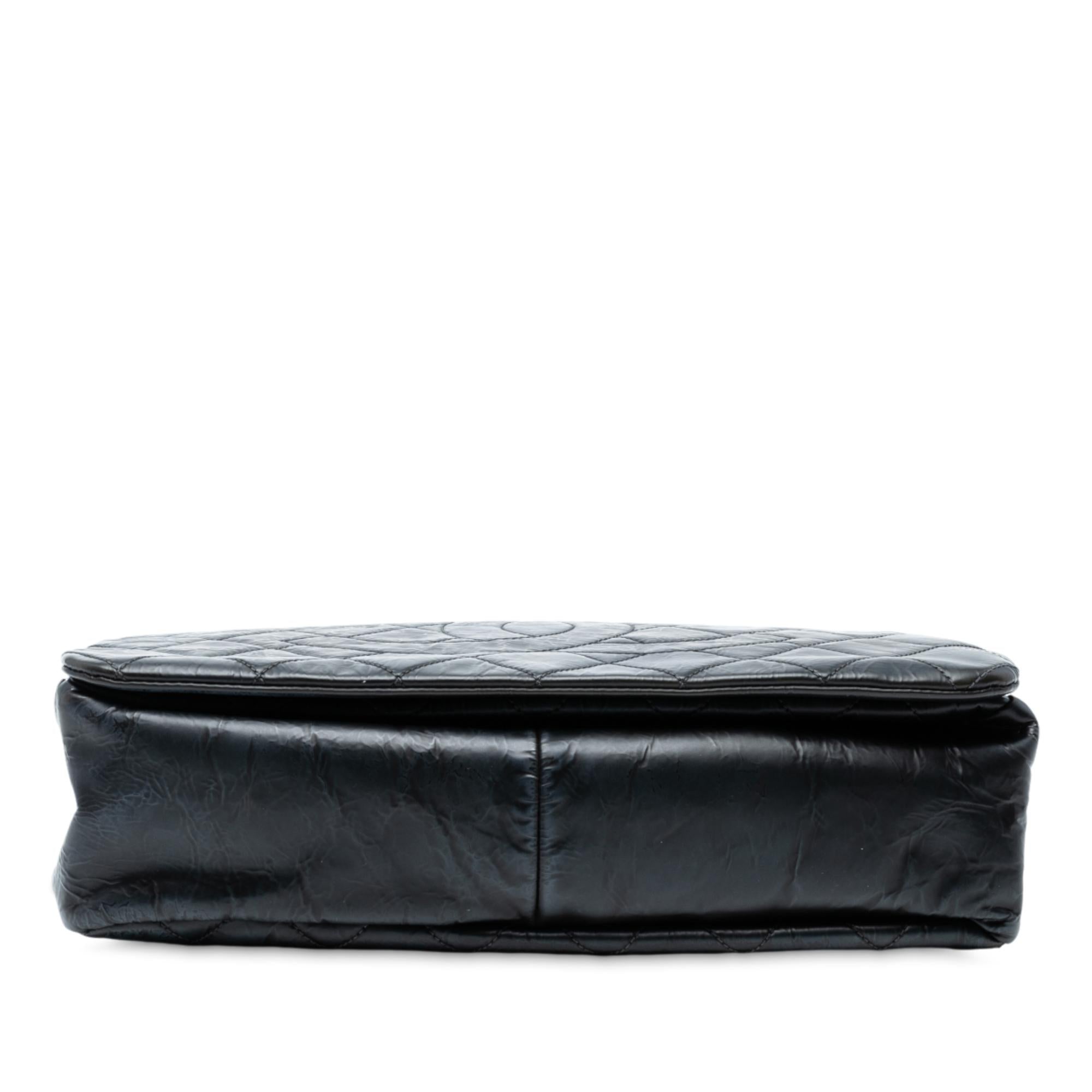 Chanel XL CC Glazed Quilted Calfskin Single Flap
