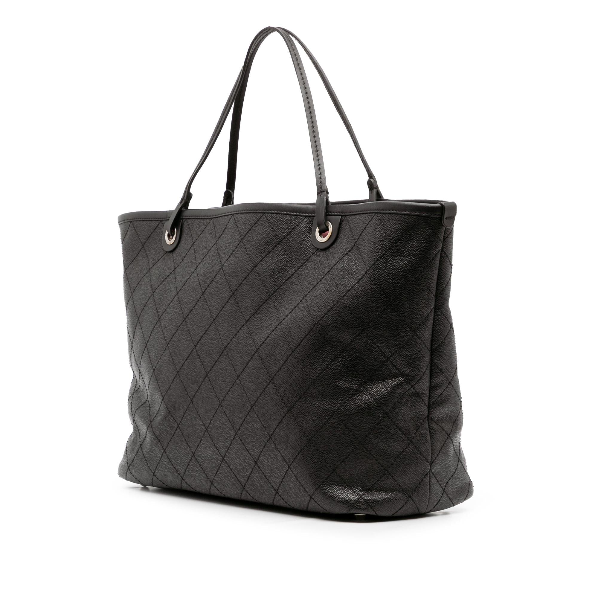 Chanel XL Quilted Caviar Shopping Fever Tote