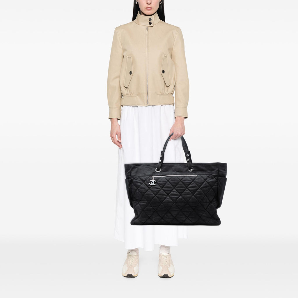 Chanel XL Quilted Coated Canvas Paris Biarritz Tote