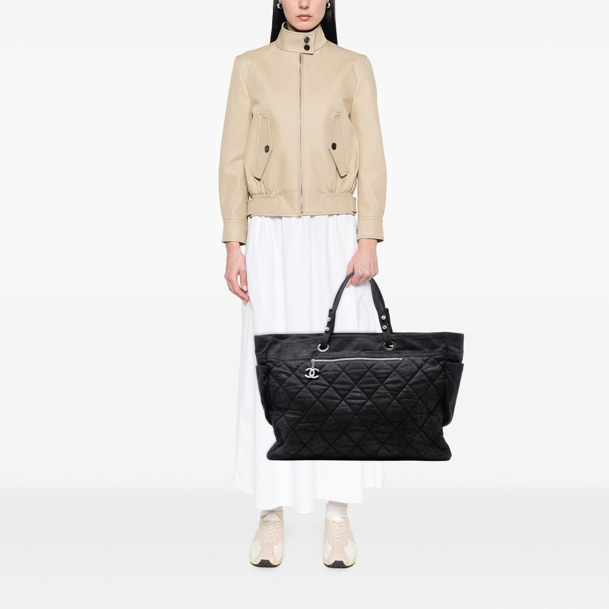 Chanel XL Quilted Coated Canvas Paris Biarritz Tote