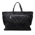 Chanel XL Quilted Coated Canvas Paris Biarritz Tote