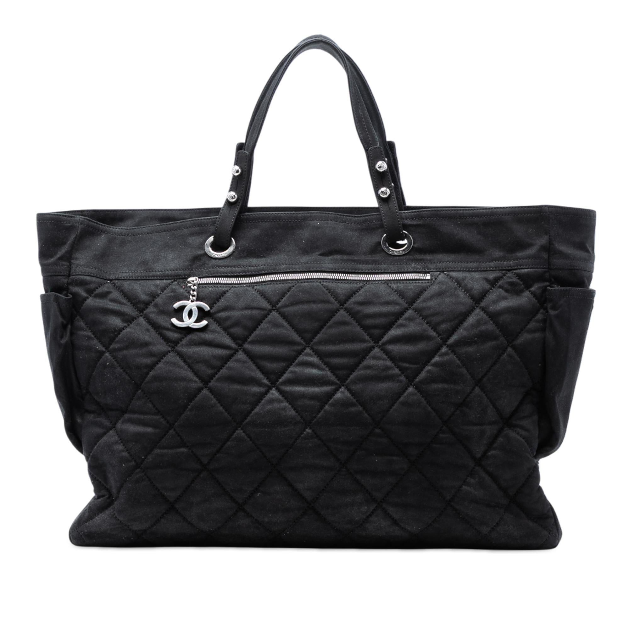 Chanel XL Quilted Coated Canvas Paris Biarritz Tote