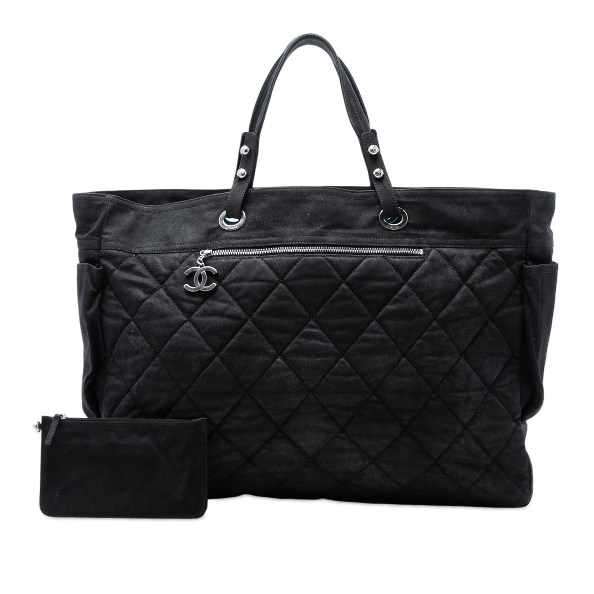 Chanel XL Quilted Coated Canvas Paris Biarritz Tote
