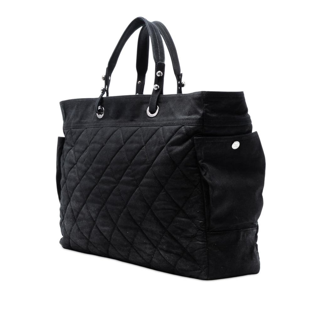 Chanel XL Quilted Coated Canvas Paris Biarritz Tote