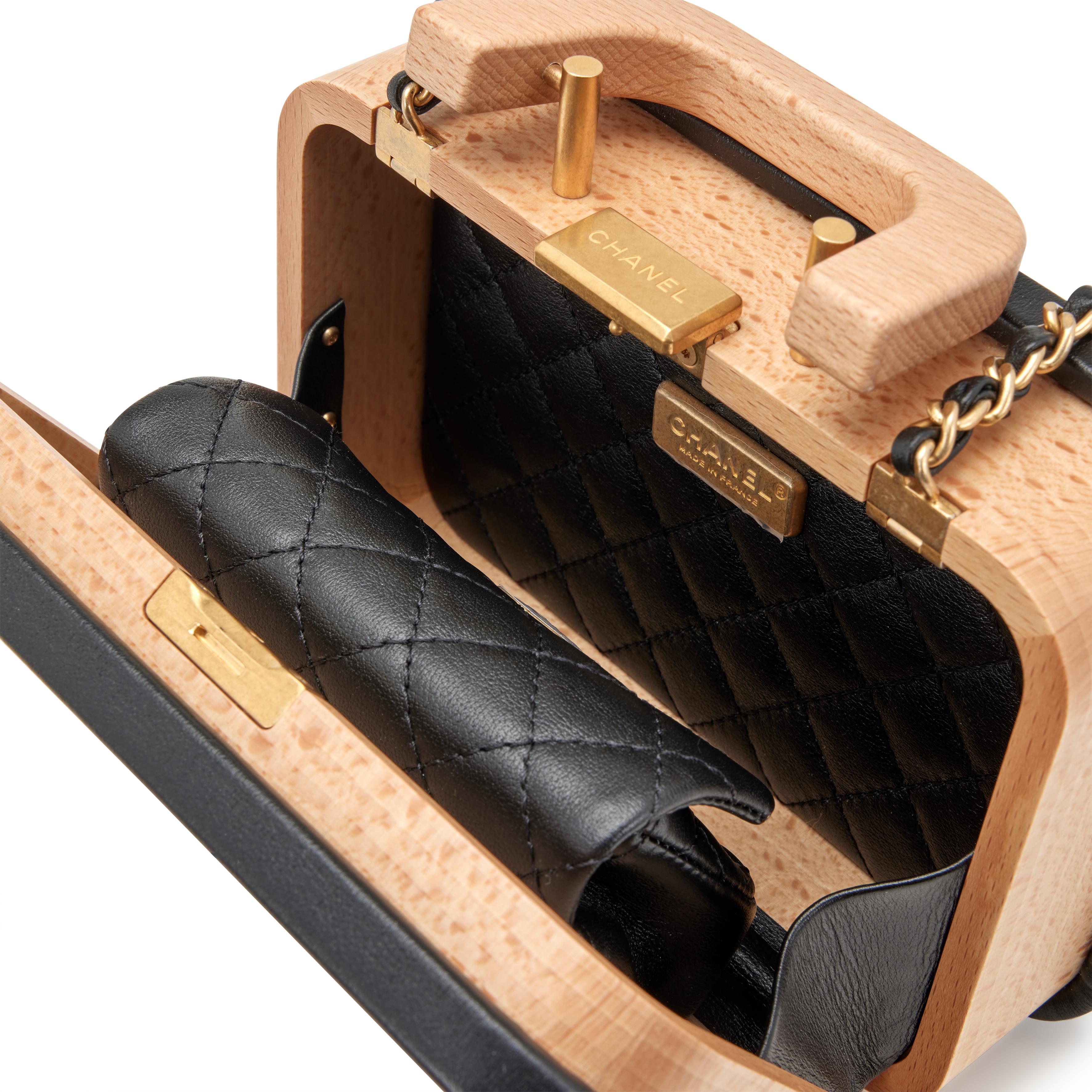 CHANEL BEECH WOOD & LAMBSKIN CC VANITY CASE BAG