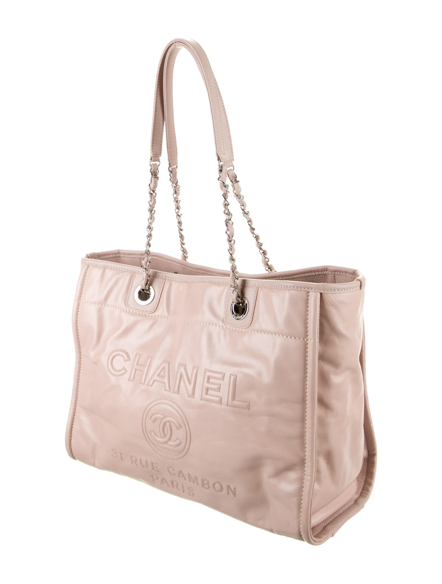 CHANEL Glazed Calfskin Deauville Tote